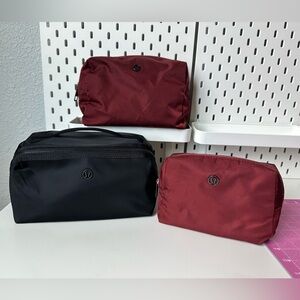 Lululemon cosmetic toiletry makeup bag set of 3